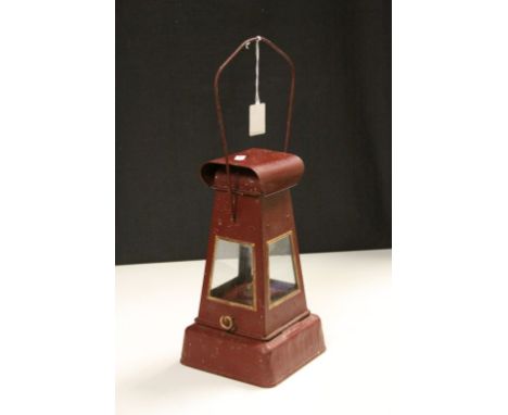 A Vintage World War Two Era Ministry Of Defence / Military Paraffin Lamp with faded markings to include The Broad Arrow Stamp