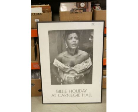 Jazz interest framed studio print portrait of American Jazz Singer Billie Holiday at Carnegie Hall 