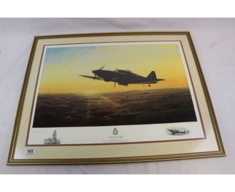 A Limited Edition Framed And Glazed Print Of A&nbsp;Boulton Paul Defiant&nbsp; Entitled Guardian Of The Night By M A Kinnear 