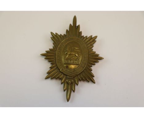 A Post WW2 British Army Worcestershire Regiment All Brass Valise Star Pouch Badge 1952-1970. 