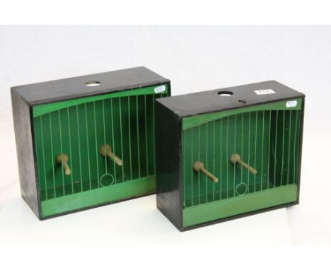 Two vintage canary show cages 