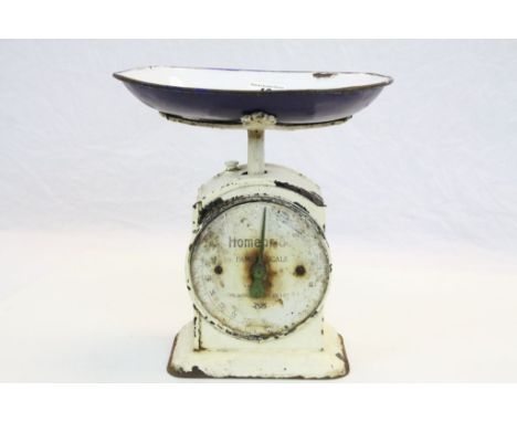 Advertising - Vintage ' Homepride Flour ' Weighing Scales with Enamel Pan
