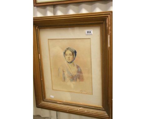 Alfred Tidey 1808-1892, 19th Century watercolour half length portrait of a lady in a gilt frame signed and dated 1851 
