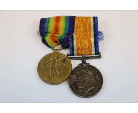 A Full Size British World War One / WW1 Medal Pair Issued To SE-23849 PTE. C.F. MILES Of The Army Veterinary Corps.