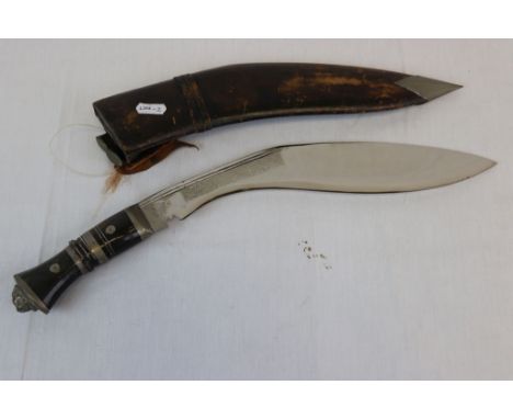 A Horn Handled Kukri Complete With Tools &amp; Sheath.