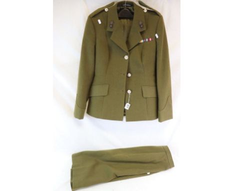 A British Army Women's Royal Engineers Uniform To Include Medal Bar.