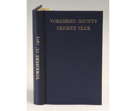 Cricket - Yorkshire County Cricket Club 1903 Year Book - rebound with blue boards and gilt lettering, ink writing to top edge
