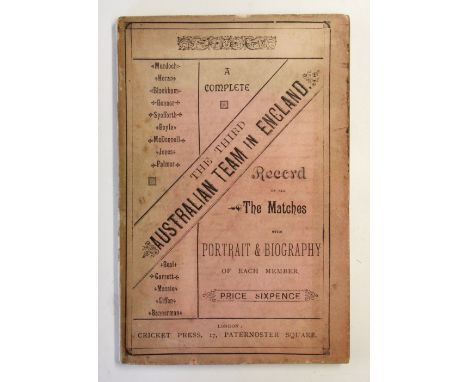 Cricket - 1882 The Third Australian Team in England Book a complete record of all matches with portrait and biography of each