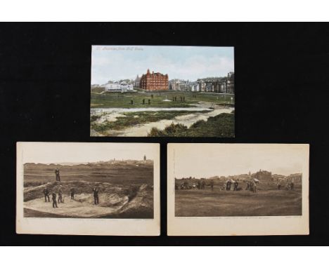3x St Andrews Golfing post cards from the early1900's period - 2x by James Patrick one titled The Andrews Links First Teeing 
