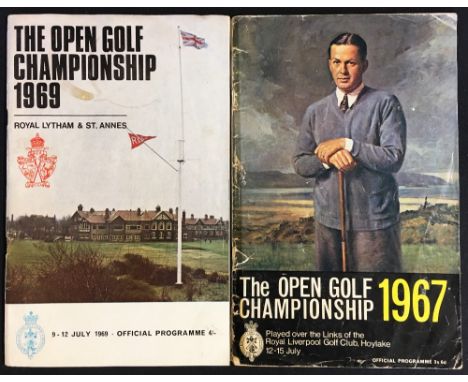 1967 and 1969 Official Open Golf Championship programmes - played at Royal Liverpool (Roberto Vicenzo) c/w 3x draw ticket tok