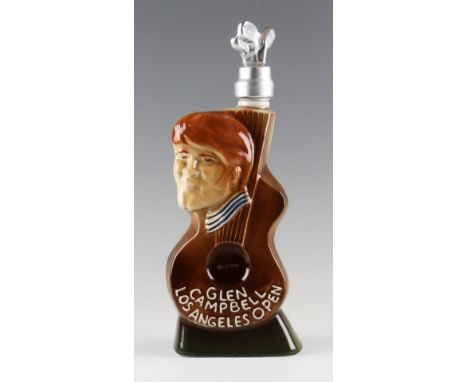 1977 Glen Campbell 51st Los Angeles Open Golf Championship ceramic whisky flagon - Original Jim Beam Bourbon character decant