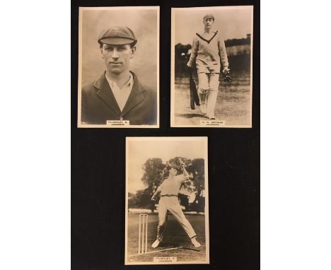 Cricket - Lancashire Cricket Phillips 'Pinnace' premium Photocards E. Tyldesley, R. Tyldesley and R. H. Spooner. (3)