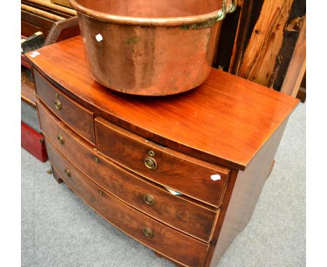 A mahogany bow front chest of drawers 