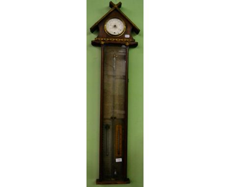 A 19th century Admiral Fitzroy barometer with combined aneroid barometer, retailed by J. Harrop, Manchester and London 