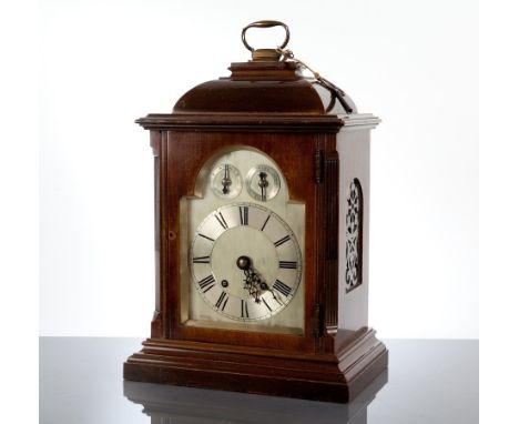 EARLY 20TH CENTURY MAHOGANY BRACKET CLOCK
makers Winterhalder and Hofmeier, with silvered Roman dial, the movement striking o