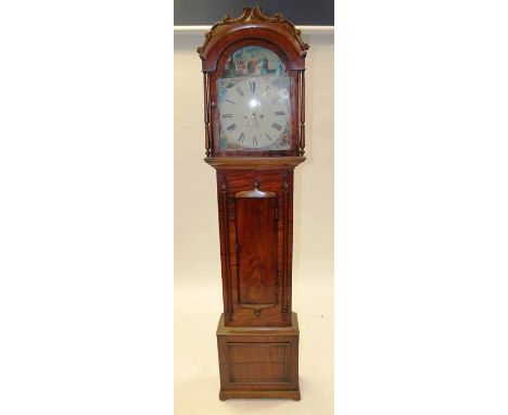 VICTORIAN MAHOGANY LONGCASE CLOCK
maker W. Speirs of Hamilton, with 13.5" enamel dial, the trunk with convex door, 220cm high