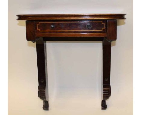 EARLY 20TH CENTURY CARVED MAHOGANY CLOCK BRACKET
top shelf with a single burr walnut veneered drawer on two carved mahogany s