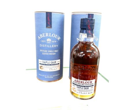 2 bottles of new and sealed Aberlour triple cask Single Malt Scotch Whisky, 70cl with Gift Box 