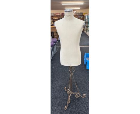 Vintage Tailors N.Y. TY. 5050 mannequin on wrought iron stand overall height approx 5 ft 