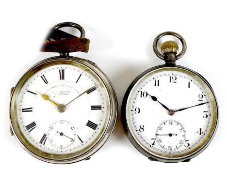 Two silver pocket watches, comprising an Edward VII silver open faced pocket watch, J. G. Graves, Sheffield 'The Express Engl