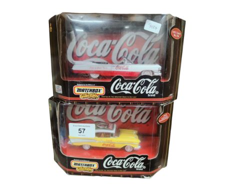 2 BOXED MATCHBOX 1:43 SCALE COCA COLA CADILLACS 