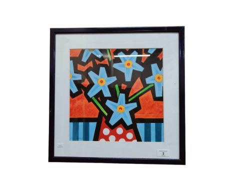 R. MCBRIDE - ACRYLIC - ABSTRACT FLOWERS 