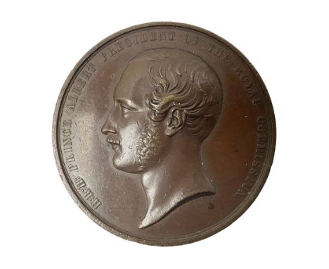 The Great Exhibition of the Works of Industry of All Nations 1851 exhibition medallion, designed by W Wyon RA, obverse bust p