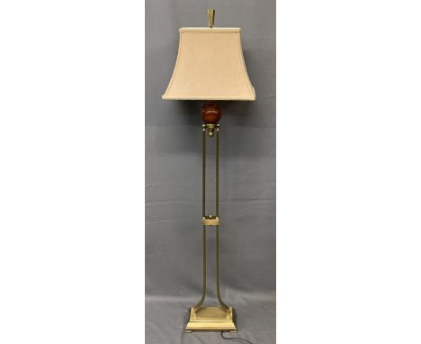 STANDARD LAMP - modern brass effect, fancy design with a shade E/T