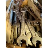 Lot of Assorted Size Open End Wrenches