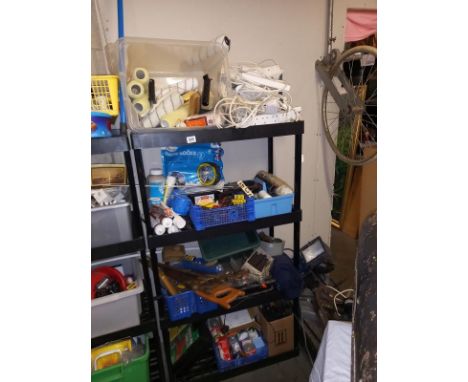 A large quantity of tools &amp; electrical bits etc. (4 shelves).&nbsp;Collect Only.