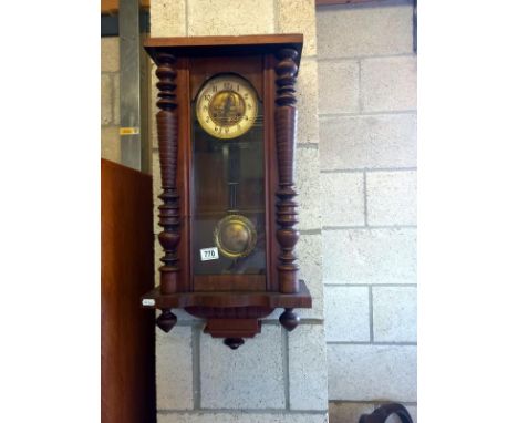 An early 20th century mahogany wall clock, COLLECT ONLY.