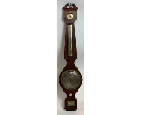 A 19th century four section barometer, by Brown, Chichester, Sussex, 92cm high 