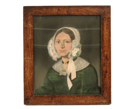 depicting a portrait of De Schoone Waardin, ca. 1880, 38 x 42 cm.