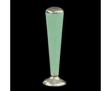 silver with light green GuillochŽ enamelling, early 20th century, height 69 mm.