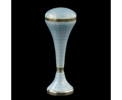 silver with light blue GuillochŽ enamelling, early 20th century, height 68 mm.