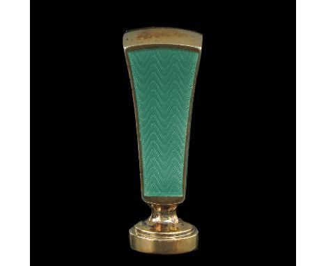 silver with light green GuillochŽ enamelling, height 55 mm.