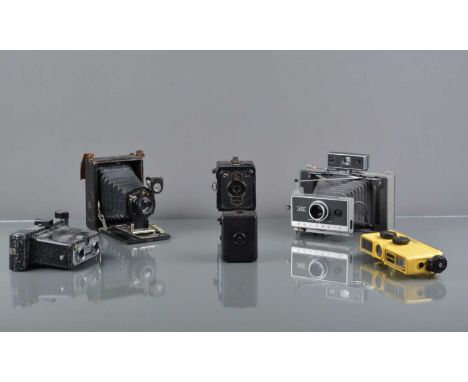 A Group of Various Cameras, a Butcher's Cameo folding plate camera, F-G, Zeiss Ikon Baby Box Tengor, F-G, Zeiss Ikon  Goerz F