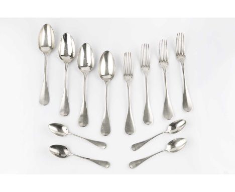 A part service of 19th century French silver flatware, by Thomas &amp; Henin, Paris circa 1865, comprising twelve tablespoons