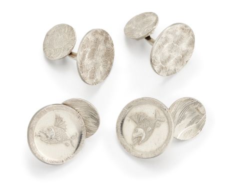 Malcolm Appleby and Karen Wallace. A pair of Scottish silver cufflinks, by Malcolm Appleby, each cufflink designed with one c
