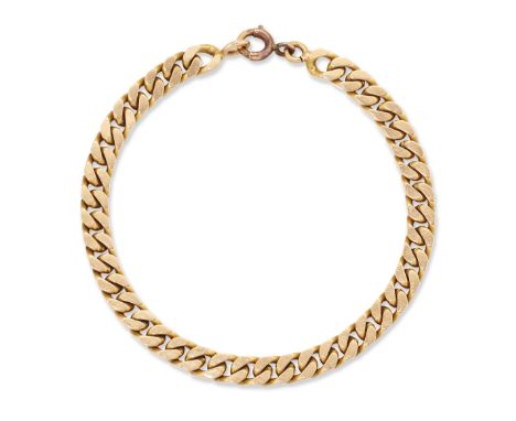 A French curb-link bracelet, with later replacement bolt ring, bracelet and clasp both with French eagle assay marks, length 