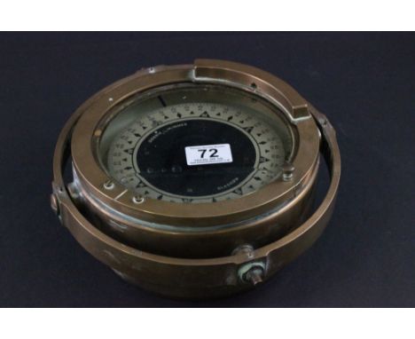Brass Ships Gimble Compass made by Dobbie McInnes Ltd, Glasgow