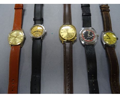 Five Vintage Gents Wristwatches including Tissot, Lucerne, Timex, Dittis and Dalchi