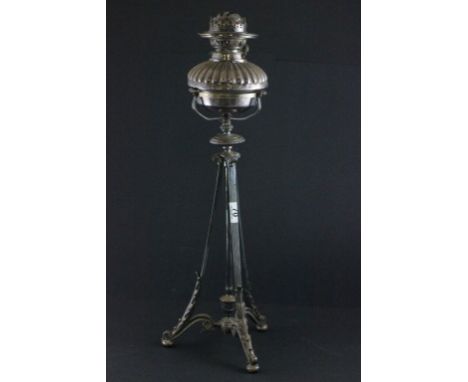 Silver Plated Oil Lamp (lacking shade)