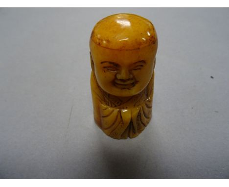 Bone netsuke of a wise man