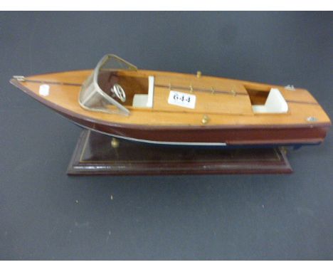Wooden Model of a Vintage Style Motor Cruiser