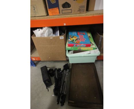 Mixed Lot including Camera Accessories, Bagatelle Board, Games, etc