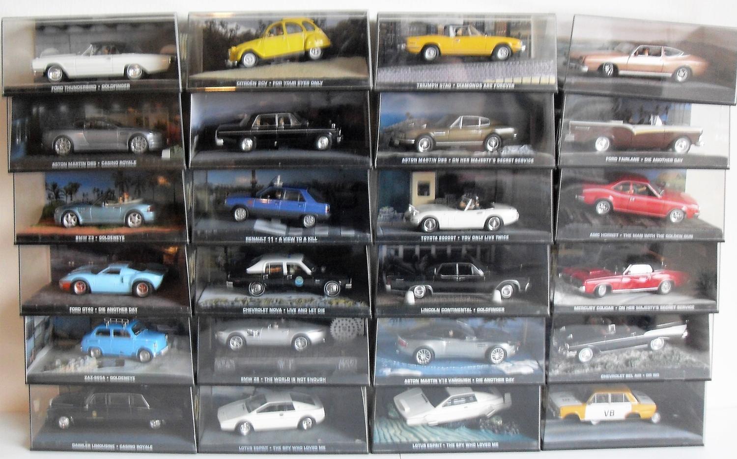 A collection of approximately sixty-two James Bond 007 die cast toy ...