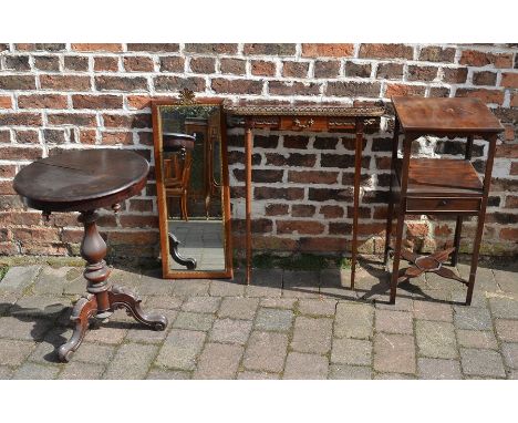 Georgian wash stand, small pedestal table, console table and mirror