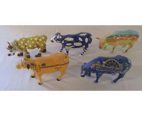 5 Cow Parade ceramic figures
