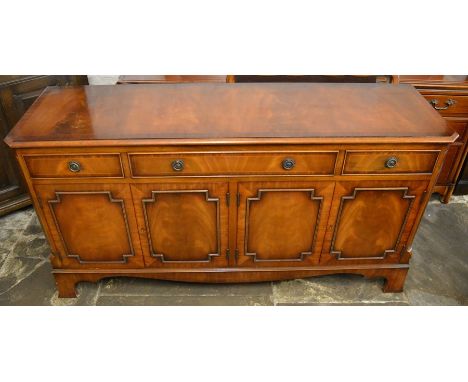 Regency style sideboard with canted corners &amp; bracket feet W 152cm D 45cm Ht 78cm